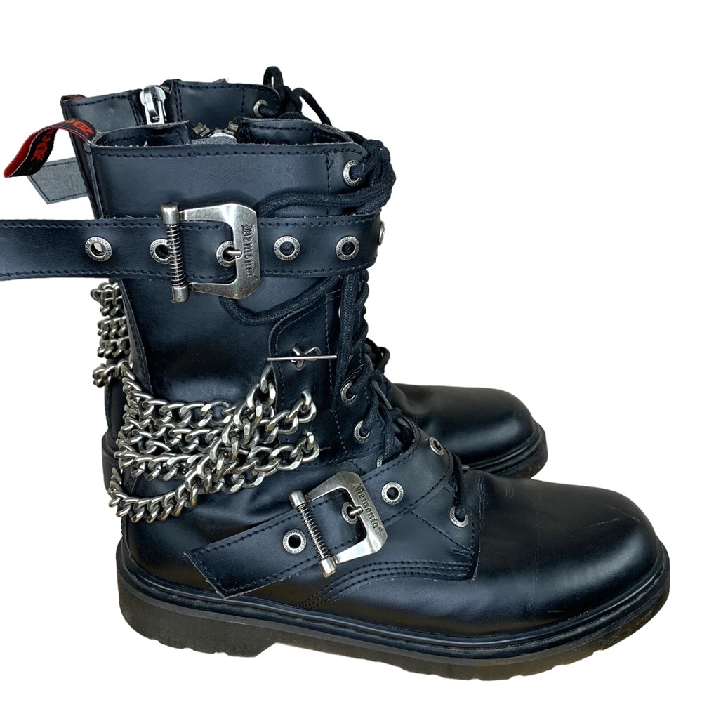 Mens Size 11 Vintage Demonia 90s Goth Punk Biker Boots Bolt 250 Faux Leather
